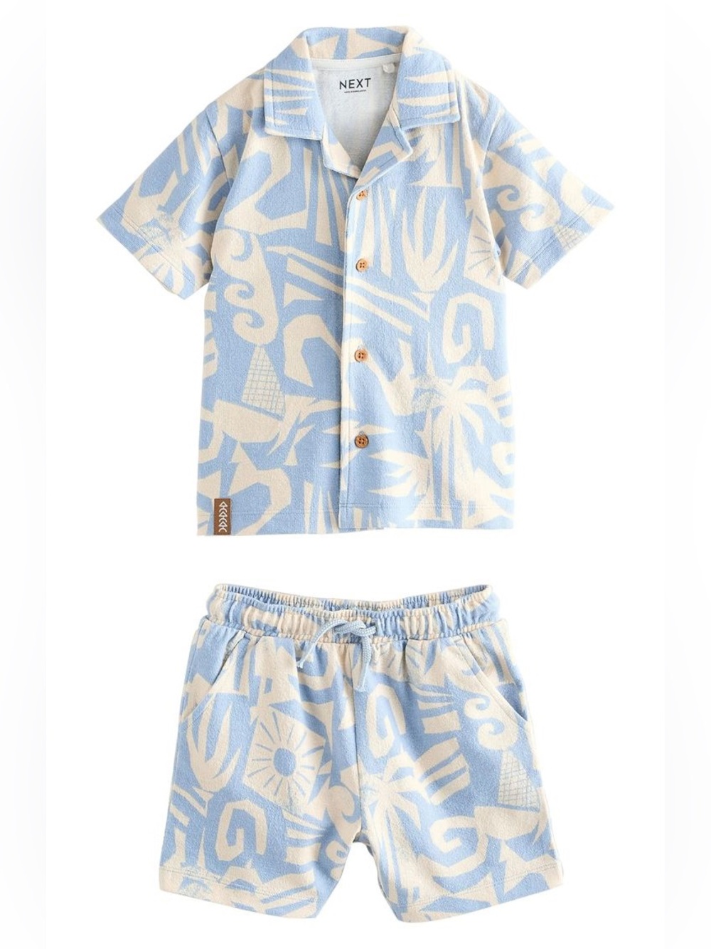 NEXT Kids Light Blue & Cream Short Set